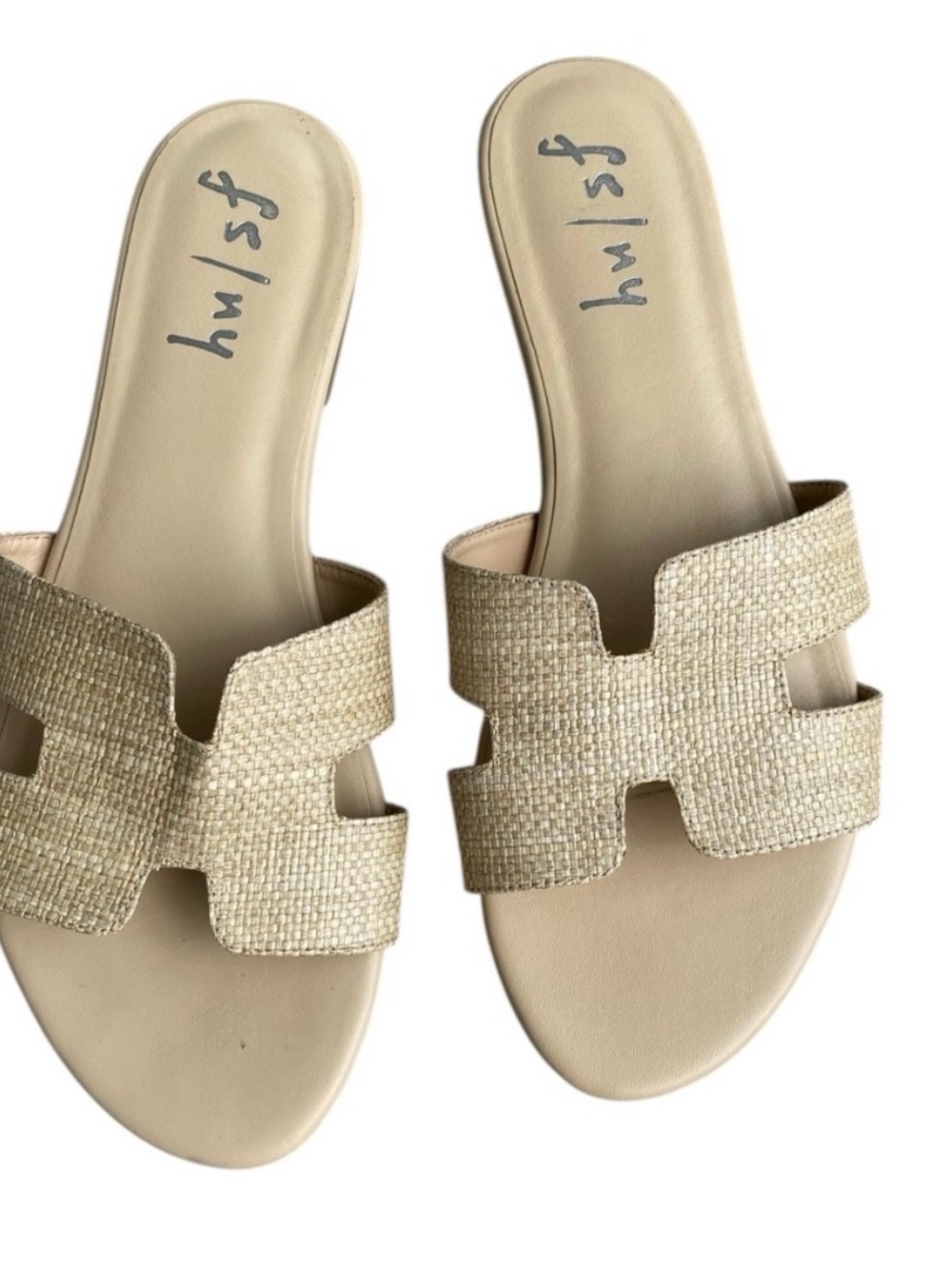 French Sole Natural Raffia Alibi Slide Sandals
